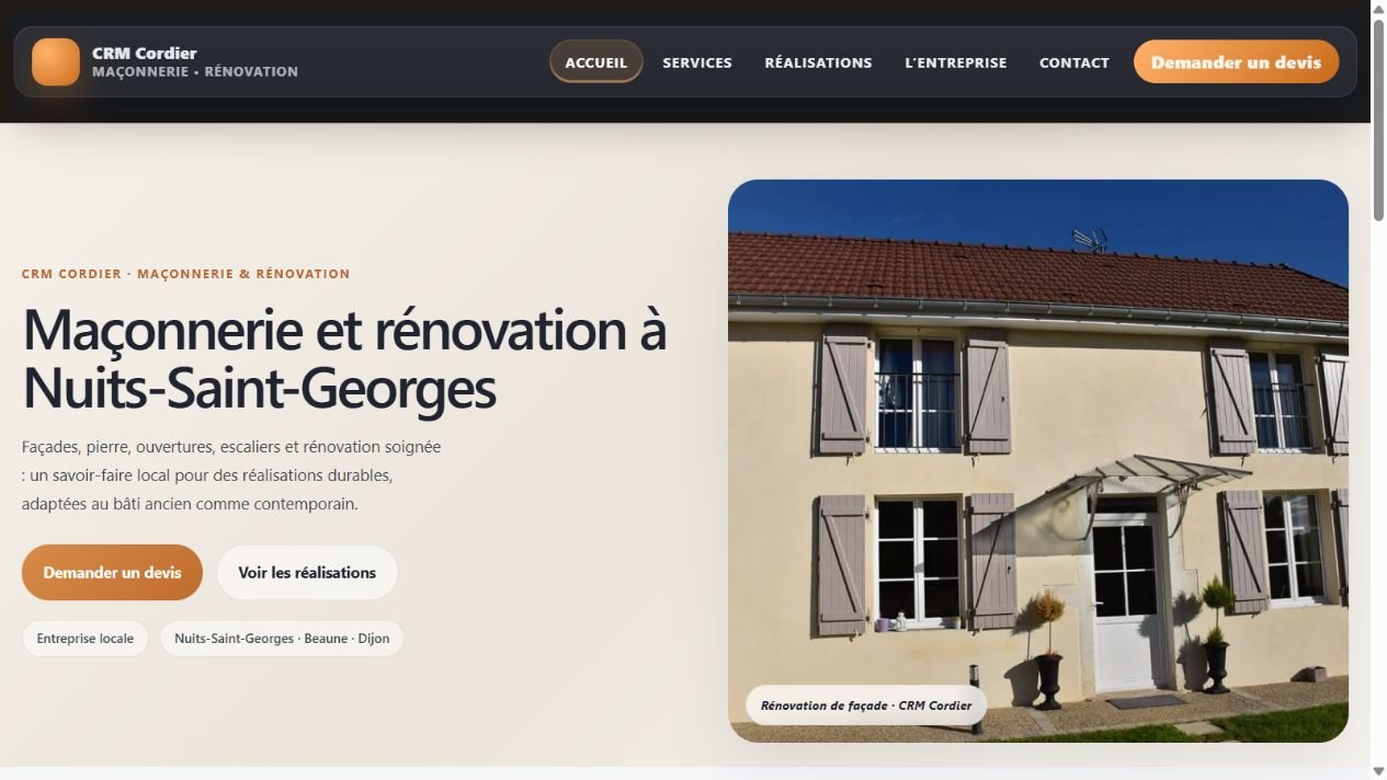 Aperçu du site CRM Cordier