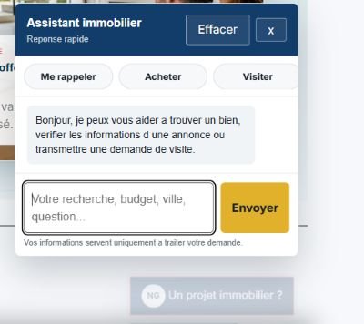 Accueil de l’assistant immobilier NG Transactions